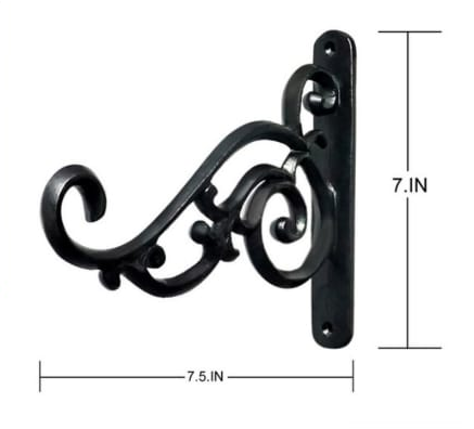 Wall Hanging Plant Bracket - Black 45